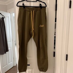 DREW Olive Pants with Yellow Accents